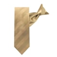 thumbnail image 2 of Jacob Alexander Boys' Clip-On Solid Color Tonal Stripe Neck Tie - Tan, 2 of 5