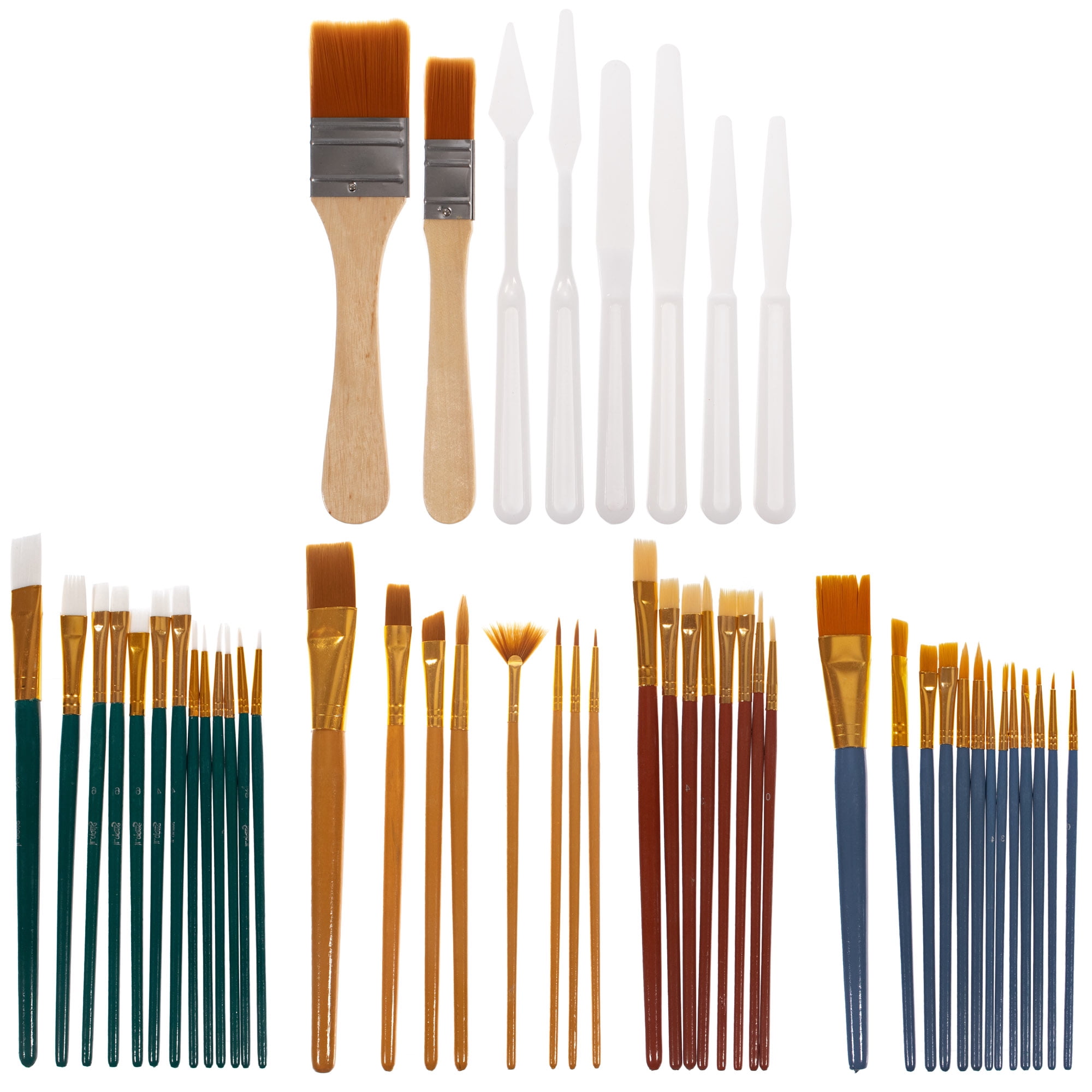 Craft County Acrylic Paint and Brush Set – Variety of colors – Multiple Sized Brushes – Art Supplies