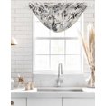 thumbnail image 4 of Waterfall Valances for Windows, Black Grey Spring Floral Kitchen Sheer Valance Curtains, Summer Botanical Watercolor Rustic Rod Pocket Swag Valances for Living Room Bedroom, 47.2"x38.5", 3 Panel, 4 of 8
