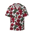thumbnail image 3 of Goofa Rose Flowers Printed Men's Casual Short-sleeved Shirt,Lightweight Breathable Button-down,Summer Casual men's top,Versatile Fashion shirt-X-Large, 3 of 7