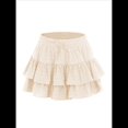 thumbnail image 3 of Shorts Holgados para Mujer, Estilo Bohemio, con Volantes, con Diseño de Mariposas en , Minifaldas de Cintura Alta, Shorts Casuales Beige S, 3 of 8