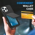 thumbnail image 5 of for iPhone 11 Case with Card Holder & Flip Kickstand, Heavy Duty Protective Rugged Shockproof Hidden Card Slot Slim Back Wallet Case for iPhone 11 Women & Men, Black, 5 of 9