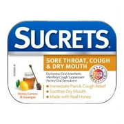 Sucrets Dry Mouth Lozenges Honey Lemon Cough & Pain Relief 18 CT Pack of 3