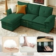 thumbnail image 2 of Jarenie Sherpa Sofa, Sectional Sofa, Sleeper Sofa, Sectional Sofa with footstool, Living Room Sectional Sofa，Sofas，Couch, Green, 2 of 8