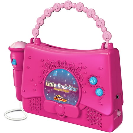Kids Karaoke Machine for Girls - Little Rock Star Music Player - 10 Programmed Songs - iPod Holder - AUX Cable and Batteries (Best Karaoke Players Reviews)