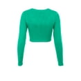 thumbnail image 6 of SAYOO Women's Crochet Cardigan Ribbed Long Sleeve Single-breasted Solid Color V-neck Knitwear, Black/ Green, 6 of 9