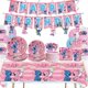 thumbnail image 5 of Fondo de pancarta de banquete de fiesta con dibujos animados de Disney en color rosa y Stitch, decoración para vasos de papel y tela para fiestas, 5 of 5