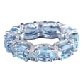 thumbnail image 3 of Sentmoon Women Rings Cute Rings Slightly Inlaid Diamond Aquamarine Ring Star Princess Lace Aquamarine Color Ring, 3 of 8