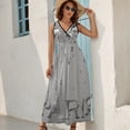 thumbnail image 5 of Eiffel Tower Paris Womens Night Club Maxi Dress V Neck Sleeveless Bohemia Long Dresses, 5 of 9