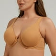 thumbnail image 4 of MELENECA Women's Front Closure Bras Plus Size Unlined Underwire Back Support Posture Bra Taupe 36DD, 4 of 7