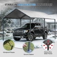 thumbnail image 2 of TANGJEAMER 10x20 ft Metal Carport Car Canopy Portable Car Tent Garage, White, 2 of 7