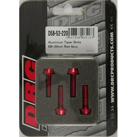

4/Pc Drc Aluminum M6 Taper Bolts 20Mm Red
