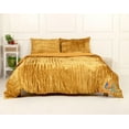 thumbnail image 4 of DecorAvenue Ultra-Luxe Crushed Velvet Duvet Cover Set, Boho Bedding Comforter Donna Cover Set, Twin Size 3 Pieces Set 1 Comforter Cover and 2 Pillow Shams Yellow Gold Color, 4 of 6