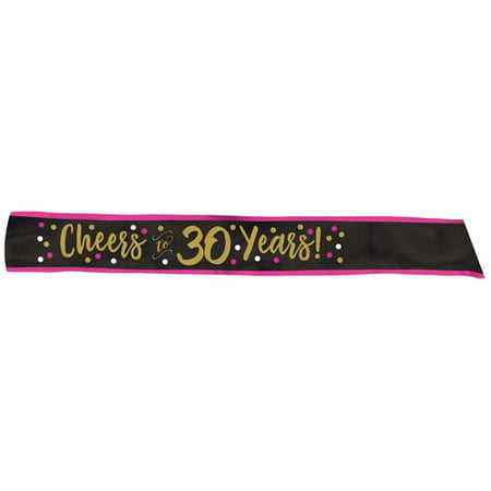 Over the Hill 'Hot Pink and Gold' 30th Birthday Sash