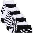 thumbnail image 2 of Uni Baby Fun Essential Socks, Black White, 6-12 Months, 2 of 2
