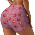 thumbnail image 2 of Fotbe Cute Strawberry Seamless Shorts, Womens Workout Shorts High Waist Stretch Booty Short for Gym/Yoga/Running/Biking-Small, 2 of 9