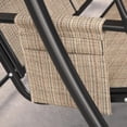 thumbnail image 2 of PURPLE LEAF Porch Swing with Adjustable Tilt Canopy 3-Seat Patio Swing with Stand and Meatl Steel Frame All-Weather Outdoor Swing Chair Seat for Backyard Garden Deck Balcony, Khaki, 2 of 8