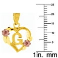 thumbnail image 2 of Genuine 14k Two-tone Gold 0.66" Floral Heart Initial G Pendant Necklace 16", 18", 20", 22" Trendy Charm Initial Necklaces for Women, 2 of 7