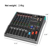 6 Channel Sound Mixer Audio Mixing Console USB Record Computer 48V Phantom Power Delay Repaeat 99 Effect