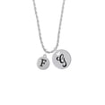thumbnail image 2 of Delight Jewelry Silvertone Capital Letter - F - Pebble Disc - Silvertone Script Initial Disc - G - Charm Necklace, 20"+3", 2 of 4