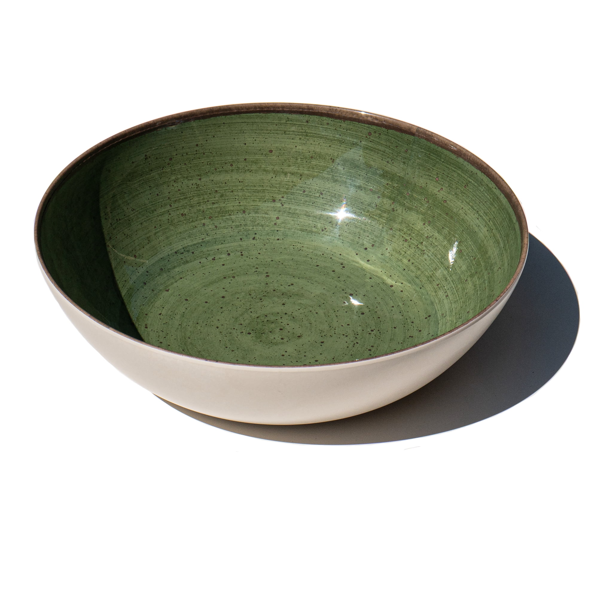 Retreat Pottery Melamine Serving Bowl - Green - 13.5"