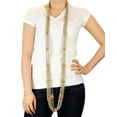 thumbnail image 3 of NYFASHION101® Silver-Tone Beaded Skinny Fishnet Infinity Loop Scarf - Gold, 3 of 4