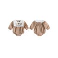 thumbnail image 2 of Cjfdfy Newborn Baby Girl Girl Western Fall Outfit My First Rodeo Romper Gingham Bubble Collar Long Sleeve Cowgirl Hat Embroidery Bodysuit Infant Cute Country Fall Winter Outfit, 2 of 9