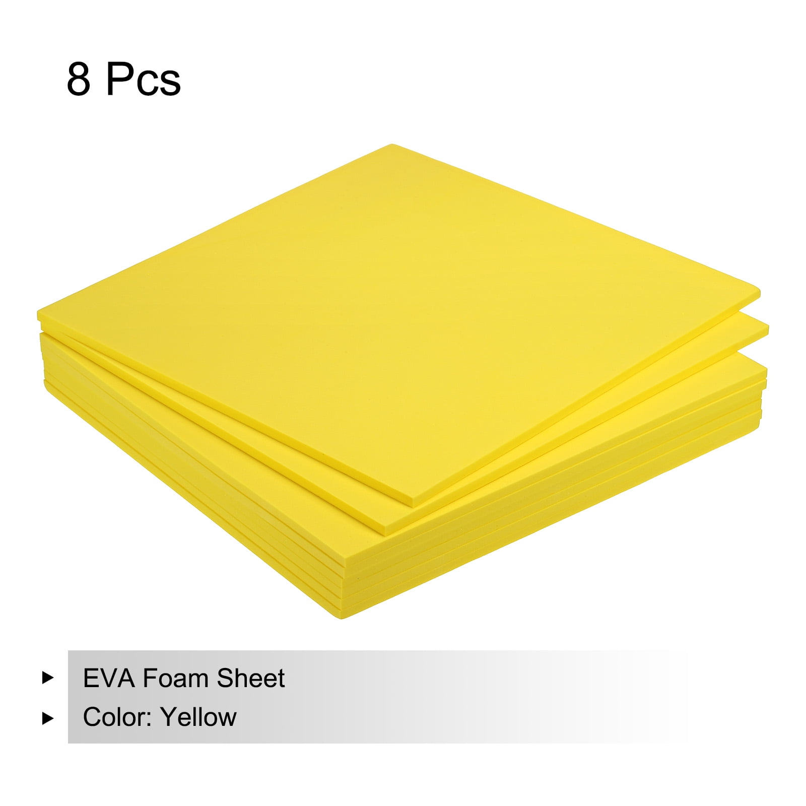 EVA Foam Sheets Yellow 9.8 Inch x 9.8 Inch 5mm Thick Crafts Foam Sheets 8Pcs