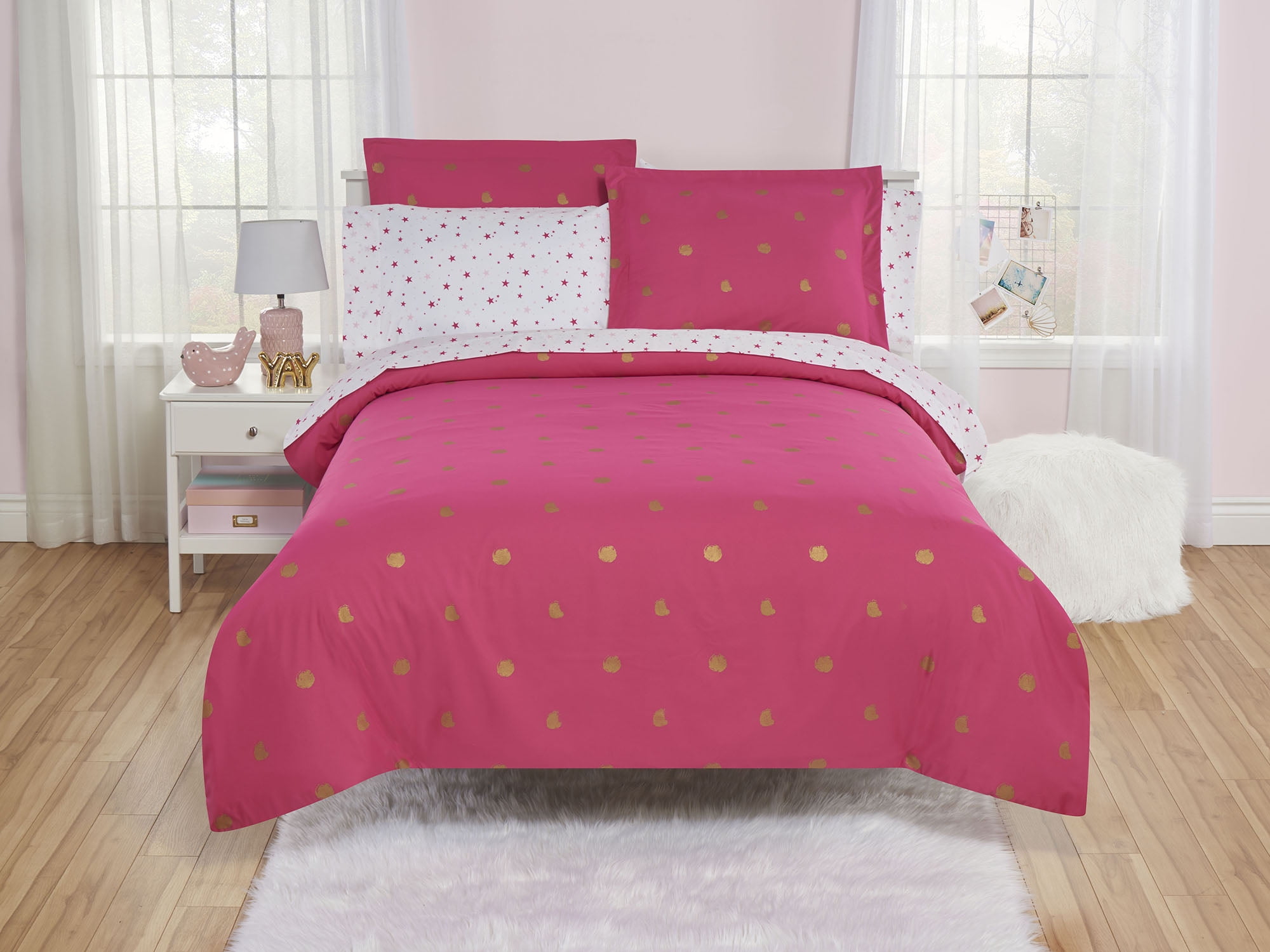Your Zone Bedding Sets, Twin with Duvet Cover, Flat Sheet, Fitted Sheet