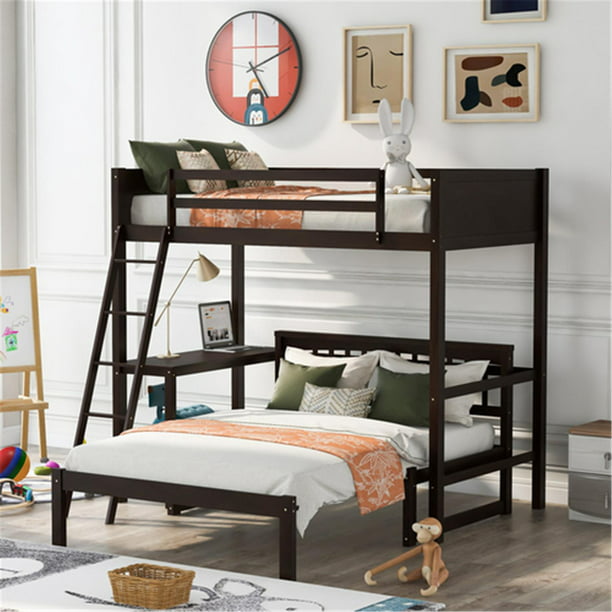Twin Size Loft Bed Frame With Desk, Loft Bed Frame With Desk And Storage