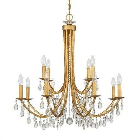 

Keith Edge 12 Light Chandelier in Timeless Style 32 inches Wide By 30.75 inches High-Hand Cut Crystal Type-Antique Gold Finish Bailey Street Home