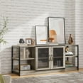 thumbnail image 3 of TV Stand for 65 Inches,Farmhouse Entertainment Center With Storage Cabinet and Mesh Doors,Media Console Table,Industrial Furniture for Living Room, 3 of 9