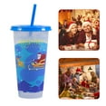 thumbnail image 2 of Luminous Straw Cups Christmas Color Changing Cup with Lid Gift (Green Football Game), 2 of 7