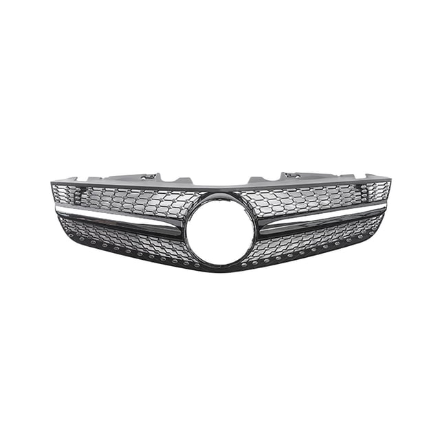 For Mercedes-Benz R230 SL-Class 2009-2012 SL500 SL550 SL600 Front Grille Grill Black/Silver Upper Bumper Hood Mesh