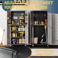 thumbnail image 5 of IKIMI 71" Tall Metal Garage Storage Cabinet with Locking Doors and Wheels, Rolling Garage Tool Cabinet with 3 Adjustable Shelves, Black/Grey, 5 of 7