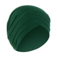 thumbnail image 2 of Riforla Women Autumn Winter Warm Solid Cross Cap Hat Beanie Wrap Scarf Cap Baseball Caps Green, 2 of 2