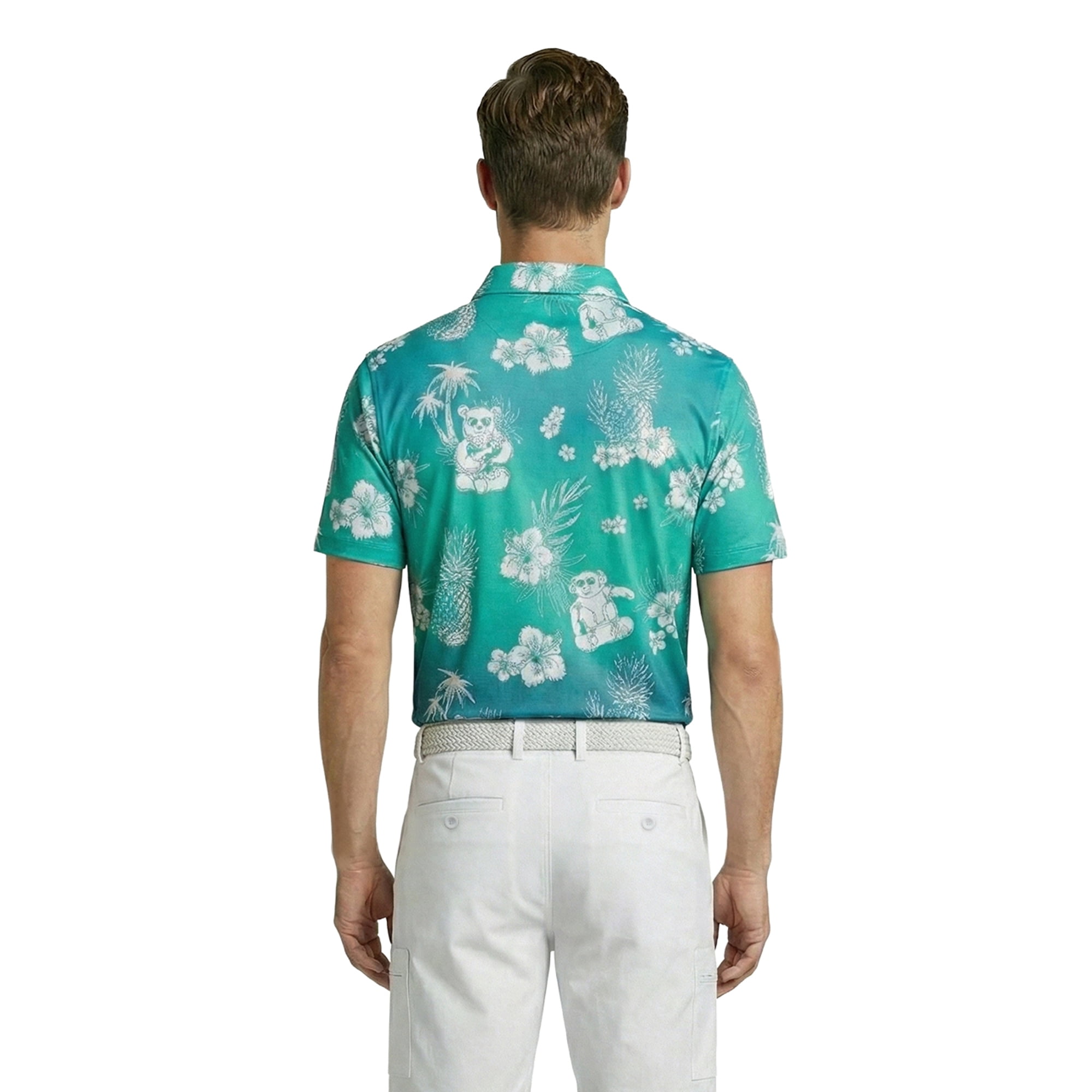 Birdie Bound Men's and Big & Tall Ombre Teddy Print Polo Shirt, Sizes XS-4XLT