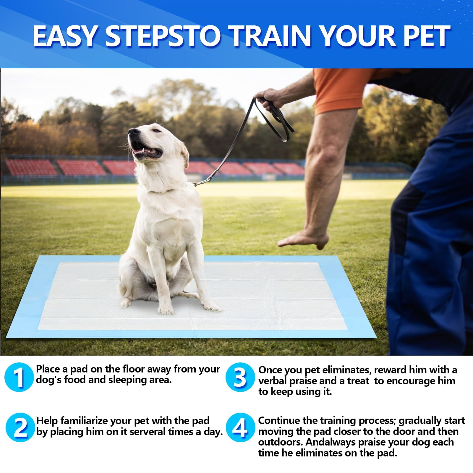 XXXXL Puppy Pee Pads for Dogs 31"x47" 40 Count, Extra Large Dog Pee Pads, Leak-Proof & Super Absorbent Dog Pee Pads, Thicken Disposable Potty Pads Puppy Training Pads for Cats Rabbits