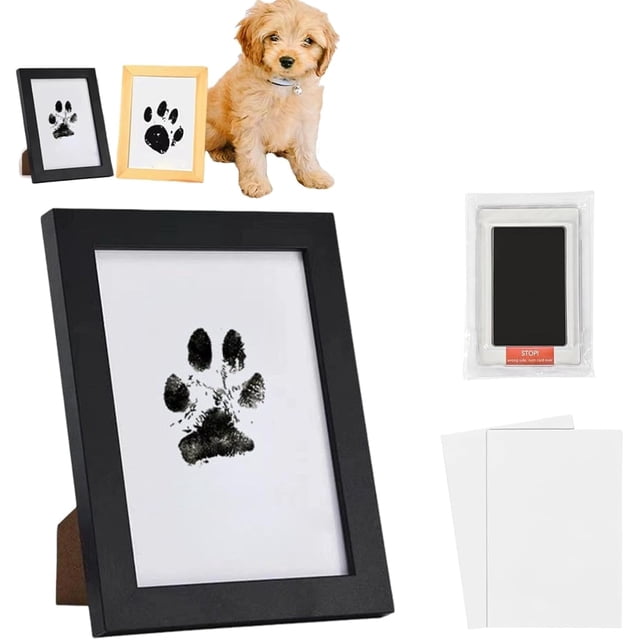 Kit de marco y almohadillas de tinta para huellas de patas, kit de impresión de huellas de patas de perros y gatos, kit para hacer huellas de patas, regalo de recuerdo conmemorativo para mascotas, mar