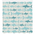 thumbnail image 3 of Ambesonne Ocean Shower Curtain, Swimming Sharks in Sea, 69"Wx84"L, Turquoise Beige Teal, 3 of 5