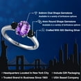thumbnail image 2 of Gem Stone King 1.64 Ct Oval Checkerboard Purple Amethyst Black Onyx 925 Sterling Silver Ring, 2 of 6
