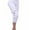 White, variant on Avamo Women Bottoms Elastic Waisted Capri Yoga Pants Drawstring Capris Pant Slim Fit Trousers Holiday Black M