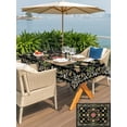 thumbnail image 6 of 52x70 Inch Outdoor Tablecloth with Umbrella Hole Zipper Rectangle Vintage Abstract Floral Rectangular Tablecloths Waterproof Rustic Ethnic Flowers Prints Black Patio Table Cloth Cover for Picnic, 6 of 8