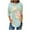 Blue, variant on Womens Tops Plus Size under $5 3/4 Sleeves Printed Round Neck Casual Non-Positioned T-Shirt Sky Blue S