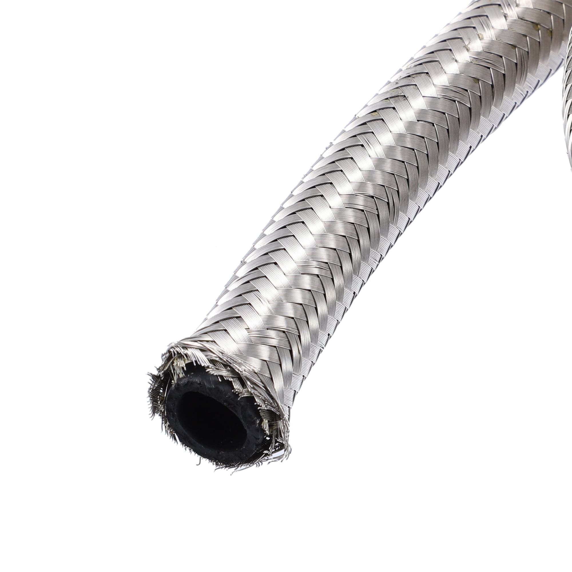 Unique Bargains 20ft 10AN Fuel Hose AN10 Universal Car Braided Stainless Steel CPE Oil Fuel Gas Line Hose Silver Tone