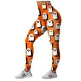 thumbnail image 7 of CAUYDY Women's Brushed Christmas Halloween Ankle Length Seasonal Printed Leggings(Orange,XXL), 7 of 7