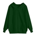 thumbnail image 3 of Nwiuh Sweatshirt Color Solid Zip Jackets Long Hoodie Top Boys Sleeve Up Girls Kids Boys Coat&jacket (Dark Green, 11-12 Years), 3 of 5