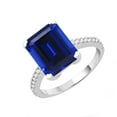 thumbnail image 2 of Sterling Silver with Blue Sapphire and Natural White Topaz Solitaire Ring, 2 of 3