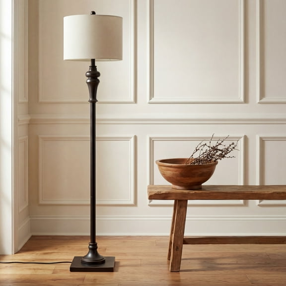 SAFAVIEH Norla 61 in. H Rustic Floor Lamp, Antique Black