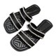 thumbnail image 4 of Sandalias planas de verano para mujer, zapatillas con doble correa, zapatillas informales con joyas, sandalias suaves para mujer, negro 38, 4 of 8